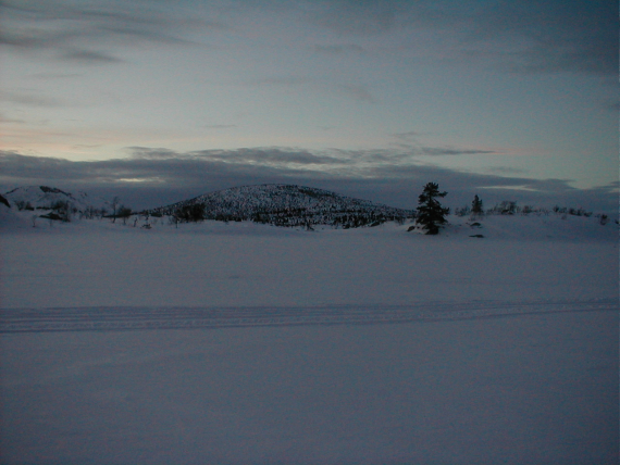 Et fjell om vinteren.