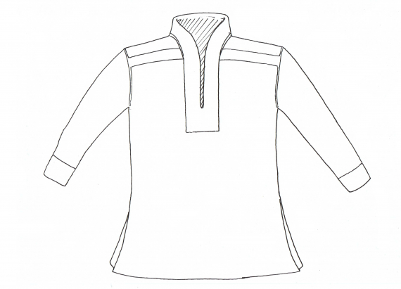 Tegning av en Karasjok herrekofte.