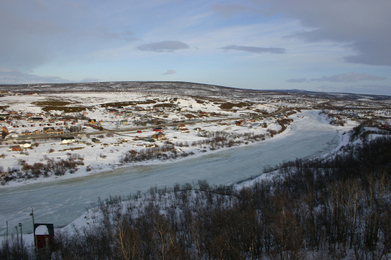 Oversiktbilde av tettstedet Kautokieno.