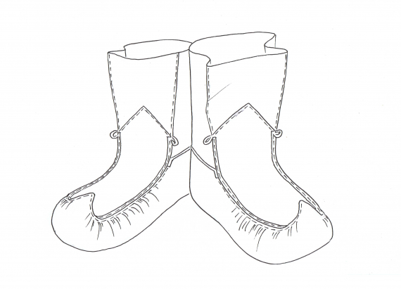 Tegning av et par skaller uten hår.