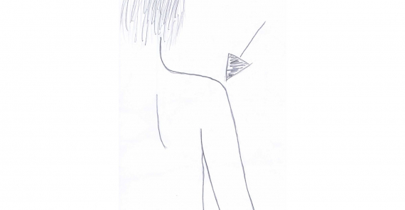 Tegning av en skulder.