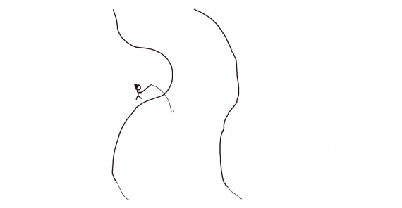 Tegning av en person som fisker.