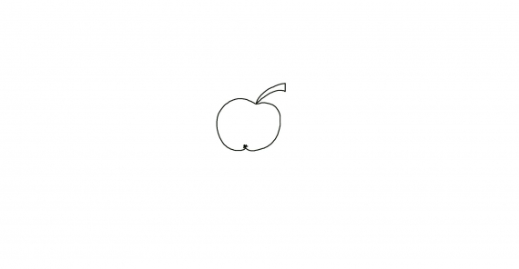 Tegning av et eple.