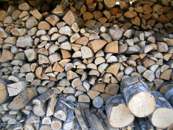 Kappet og kløyvd ved stablet.