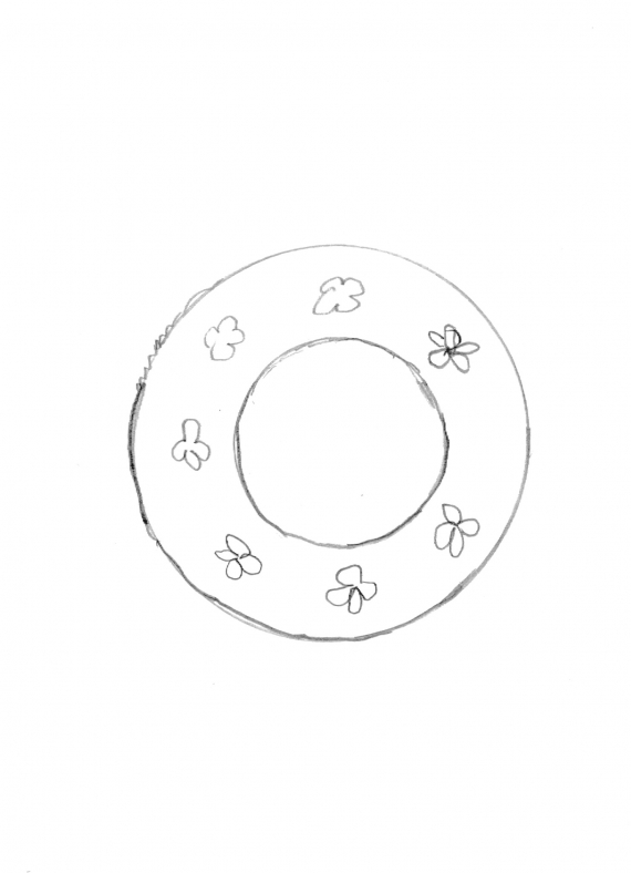 Tegning av en tallerken.