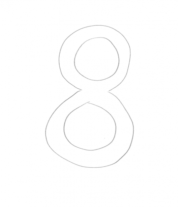 Tegning av tallet åtte.