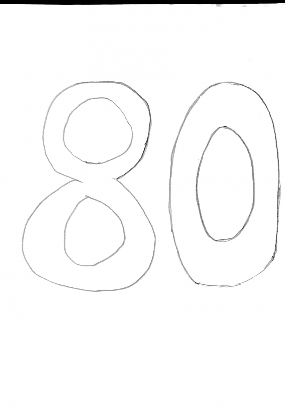 Tegning av tallet åtti.