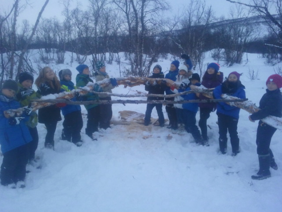 Bilde av elver som setter opp en gamme.