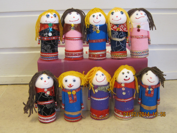 Dukker laget med doruller.