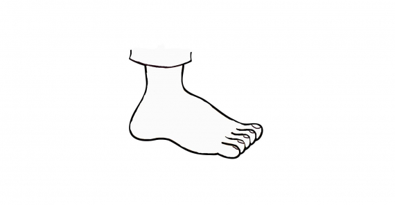 Tegning av en fot.