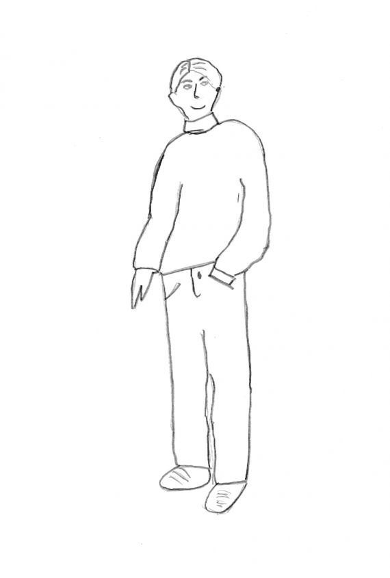 Tegning av en mann.