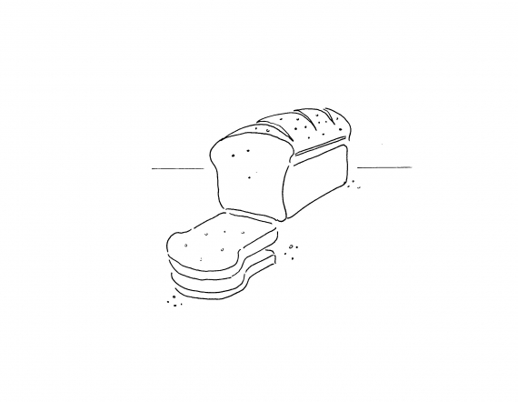 Tegnet bilde av et ferdigstekt brød.