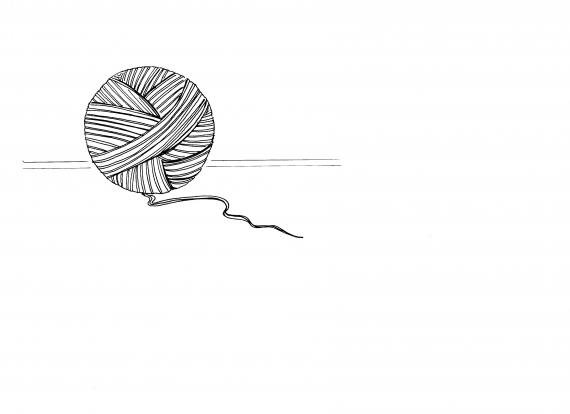 Tegnet bilde av en garnnøste.