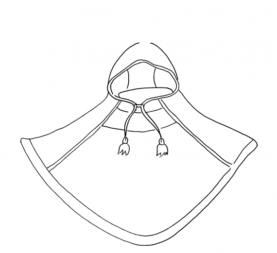 Tegnet bilde av en luhkka forfra.