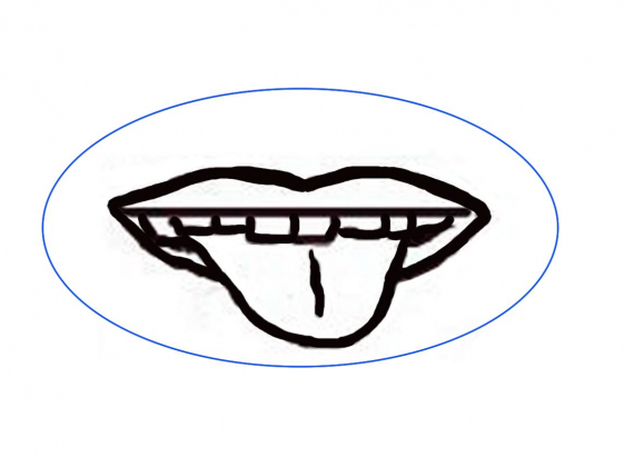 Tegning av en munn.