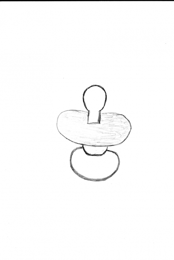 Tegning av en smokk.