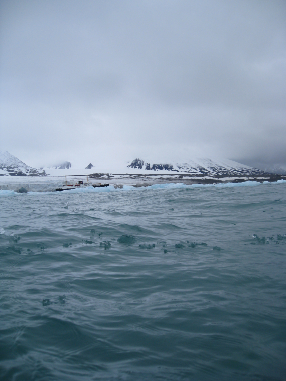 Bilde av is på havet.