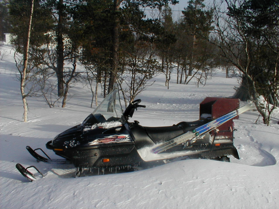 Snøskuter på fjellet.