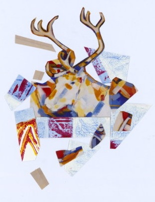 Kunstverk med motiv av en rein.