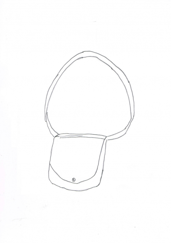 Tegning av en håndveske.