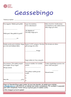 Bilde av Bingo med ni rubrikker.