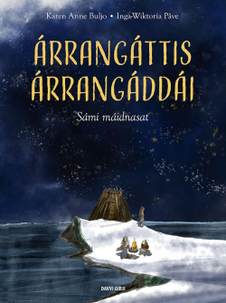 Omslag med tegning av en mørk natt med noen som har bål utenfor en goahti.