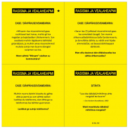 Kort med tekst om menneskerettigheter.