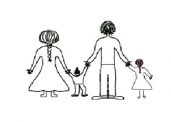 Tegning av en familie