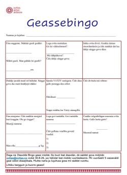 Bilde av sommerbingo med ni aktiviteter.
