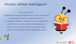 Plakat med påminnelse om å huske å lese for barna, på sør-, lule- og nordsamisk