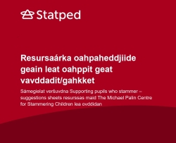 Hefte med teksten resursaárka oahpaheddjiide geain leat oahppit gear vávddadit/gáhkket.